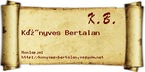 Könyves Bertalan névjegykártya
