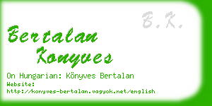 bertalan konyves business card